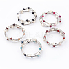4-Loops Natural Striped Agate/Banded Agate(Dyed) Wrap Bracelets BJEW-JB03356-1