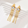 Fashionable Vintage Tassel 201 Stainless Steel Stud Earrings OP9629-5-1