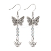 Butterfly & Bees Alloy Dangle Earrings for Women EJEW-JE05886-1