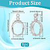 1Pc 925 Sterling Silver Rhinestone Pendant Cabochon Settings STER-BC0003-64B-2