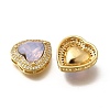 Heart Brass Glass Beads KK-Q043-27G-01-1
