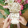 Mother's Day Wood Flower Bouquet Greeting Card AJEW-WH0441-006-6