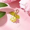 Flower Acrylic & Glass Pearl Pendant Decorations HJEW-SZ00036-1