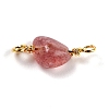 Natural Strawberry Quartz Links Connectors G-K316-02J-G-RS-2