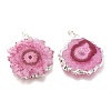 Dyed Natural Druzy Solar Quartz Crystal Pendants G-F693-01-S-3