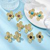 Natural Mixed Gemstone Flower Stud Earrings EJEW-JE05319-01-4