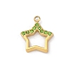 304 Stainless Steel Rhinestone Pendants STAS-M110-23G-2