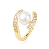 Brass Micro Pave Cubic Zirconia Finger Rings for Women RJEW-D340-02G-03-3