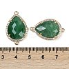 Natural Green Strawberry Quartz Faceted Teardrop Links G-B126-03G-07-3