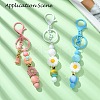 Spray Painted Alloy Bar Beadable Keychain for Jewelry Making DIY Crafts KEYC-A011-02K-3