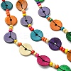 Colorful Dyed Natural Coconut Beaded Bib Necklaces NJEW-A007-03C-3