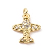 Brass Micro Pave Cubic Zirconia Charms KK-C012-42G-1