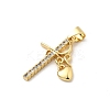 Brass Micro Pave Cubic Zirconia Pendants KK-I359-11G-2