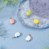 5Pcs Glazed Nautilus Seashell Shape Porcelain Pendants PALLOY-TAC0222-5