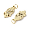 Rack Plating Rocket Brass Micro Pave Cubic Zirconia Pendants KK-E102-17G-2