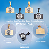 4Pcs 2 Colors 304 Stainless Steel Pave Clear Cubic Zirconia Pendants STAS-UN0036-02-4