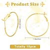 10Pcs Brass Hoop Earrings KK-YW0003-68G-3