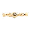 Brass & Black Lip Shell & Epoxy Resin Fold Over Clasps KK-P291-22G-1