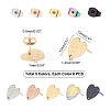 Unicraftale 30Pcs 5 Colors Heart Shape with Textured Vacuum Plating 304 Stainless Steel Stud Earring Findings EJEW-UN0001-62-5