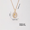 Elegant Vintage Brass Micro Pave Cubic Zirconia Oval with Flower Pendant Necklace for Women UW4443-1-1