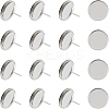 200Pcs Flat Round 304 Stainless Steel Stud Earring Settings STAS-UN0046-79-1