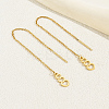 Geometric Circle Earrings with Tassel Studs 201 Stainless Steel Chain BK2334-4-1