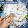 20Pcs 5 Styles Electroplate Shell Shapes Pendants SHEL-SC0001-58-3