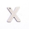 304 Stainless Steel Letter Charms STAS-O072-X-1