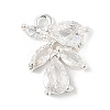 Brass Micro Pave Clear Cubic Zirconia Charms KK-R219-31S-1