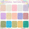 150g 15 Colors Imitation Jade Glass Round Seed Beads GLAA-AR0001-62-5