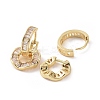Clear Cubic Zirconia Donut Dangle Hoop Earrings EJEW-E277-01G-2