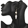 4 Pairs Synthetic Turquoise Skull with Coffin Dangle Earrings EJEW-JE06604-3