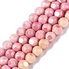 Ombre Effect Dyed Electroplate Opaque Glass Beads Strands EGLA-Q130-01A-19-1