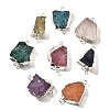 Raw Rough Natural Dyed Quartz Crystal Links Connector Charms G-K189-04S-1