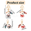 4Pcs 4 Styles Japanese Style Alloy Enamel Lucky Cat & Fish Pendant Keychain KEYC-GO0001-06-2