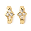 Brass Micro Pave Clear Cubic Zirconia Fold Over Clasps KK-U056-10G-1