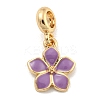 Rack Plating Alloy Enamel Flower European Dangle Charms FIND-B034-55G-05-1
