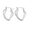 Hollow Nuggets 304 Stainless Steel Hoop Earrings EJEW-P345-05P-2
