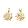 Brass Micro Pave Clear Cubic Zirconia Pendants ZIRC-P098-08G-1