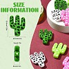 20Pcs 5 Colors Cactus Food Grade Eco-Friendly Silicone Focal Beads SIL-CJ0001-74-2