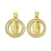 Brass Micro Pave Cubic Zirconia Pendants KK-H472-53F-G-1