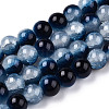 Crackle Baking Paint Imitation Jade Glass Beads Strands DGLA-T003-6mm-15-1