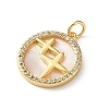 Brass Micro Pave Clear Cubic Zirconia Pendants CU-CBA03AF-06B-G-2