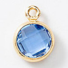 Birthstone Brass K9 Glass Charms KK-H002-28G-09-1