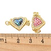Rack Plating Brass Micro Pave Cubic Zirconia & Shell & Enamel Box Clasps KK-S373-05G-3