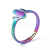 Ion Plating(IP) 201 Stainless Steel Cactus Adjustable Ring for Women RJEW-K238-03M-3