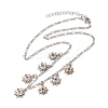 Brass Micro Pave Cubic Zirconia Sun Pendant Necklaces NJEW-B157-16P-4