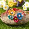 4Pcs Handmade Woven Flower Polyester Cord Bracelet Sets MK8494-1-2