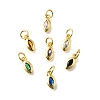 Brass Micro Pave Cubic Zirconia Pendants KK-Z102-06G-01-1