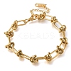 Ion Plating(IP) 304 Stainless Steel Knot Link Bracelets for Women BJEW-H613-04G-1